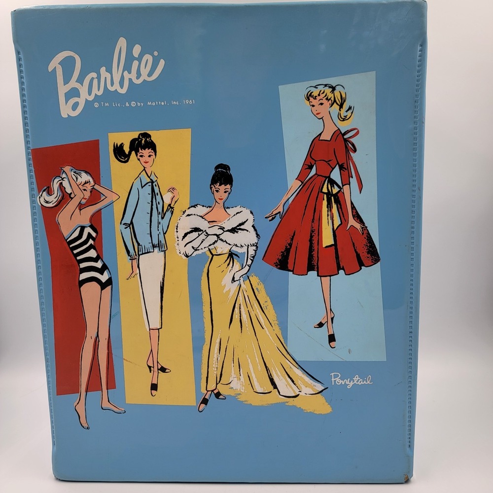 Vintage 1961 Barbie Doll Case Poneytail Blue Mattel